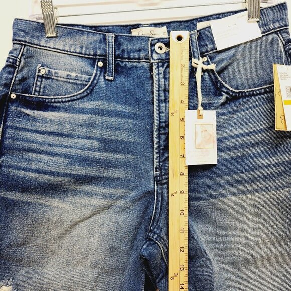 Jessica Simpson Womens Relaxed Short Distressed Denim Jeans Size 29 - Picture 4 of 10